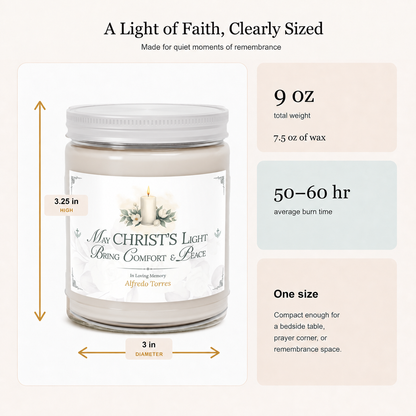 Christ's Light Personalized Sympathy Candle