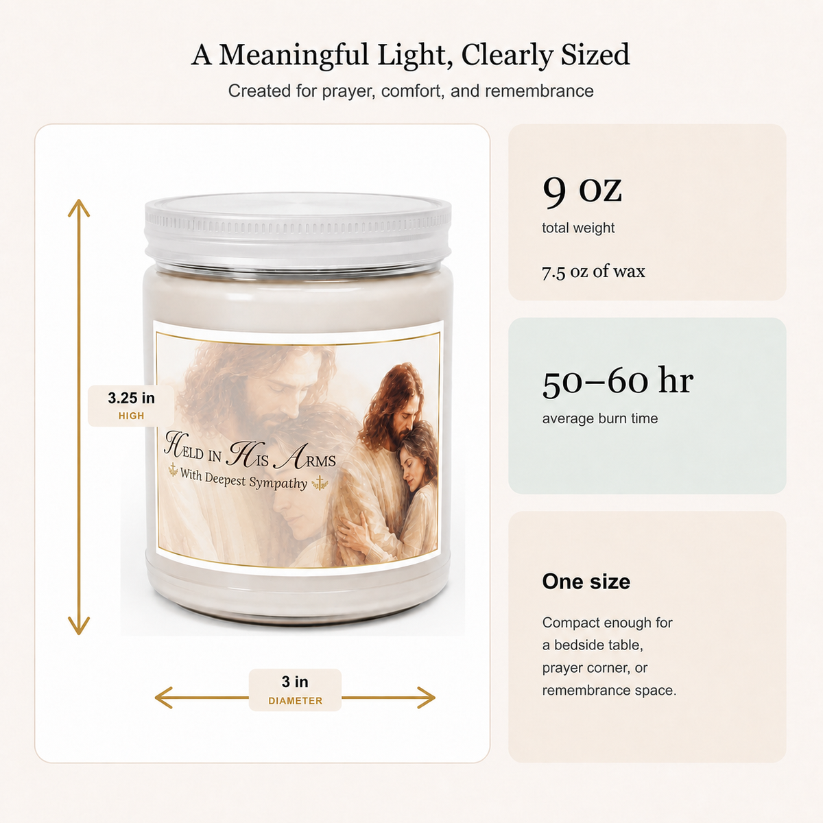 Heaven's Embrace Loss of Wife Sympathy Candle