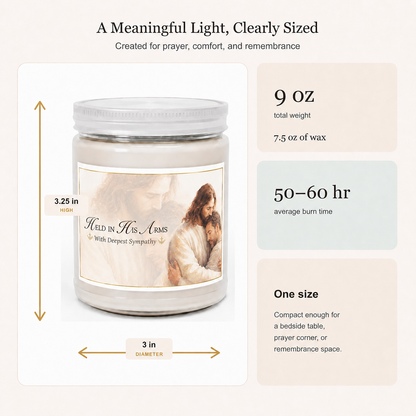 Heaven's Embrace Loss of Husband Sympathy Candle