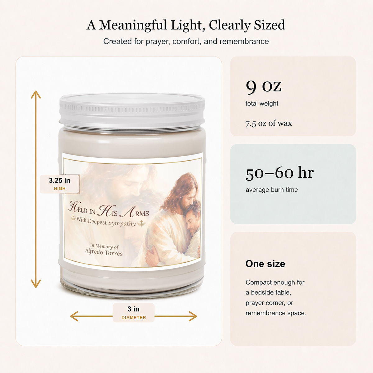 Heaven's Embrace Personalized Loss of Husband Candle