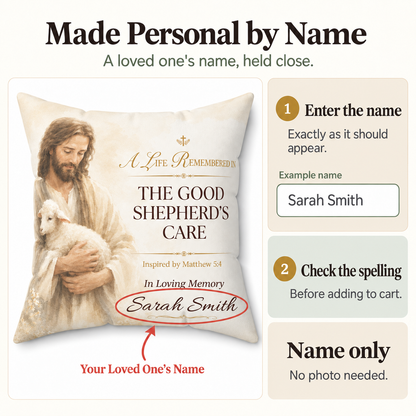 Good Shepherd's Peace Personalized Memorial Pillow