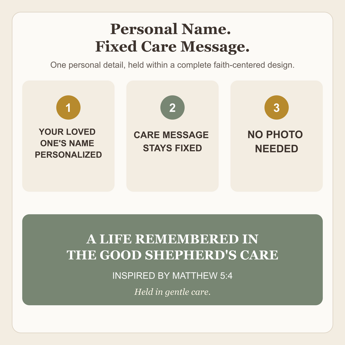 Good Shepherd's Peace Personalized Memorial Pillow