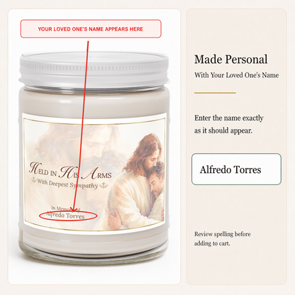 Heaven's Embrace Personalized Loss of Husband Candle