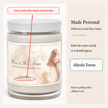 Heaven's Embrace Personalized Loss of Father Candle