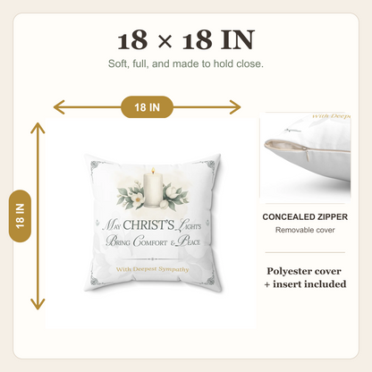 Christ's Light Ready-to-Send Christian Sympathy Pillow