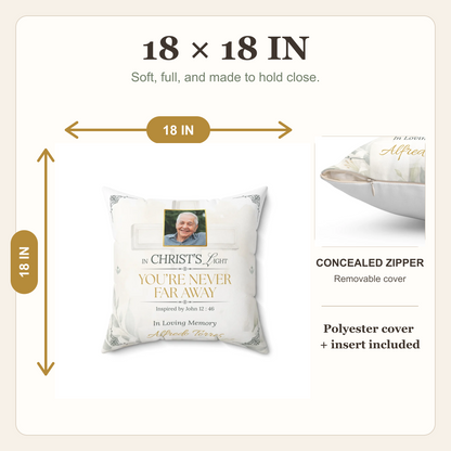 Christ's Light Custom Photo Christian Memorial Pillow