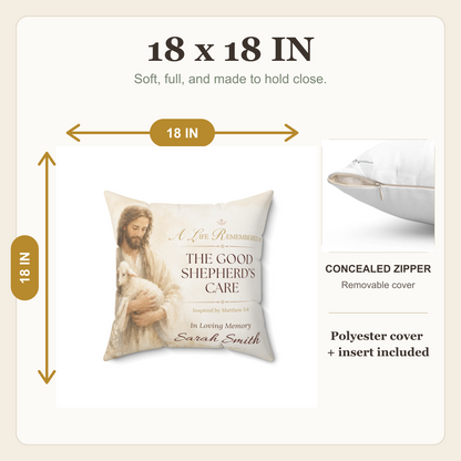 Good Shepherd's Peace Personalized Memorial Pillow