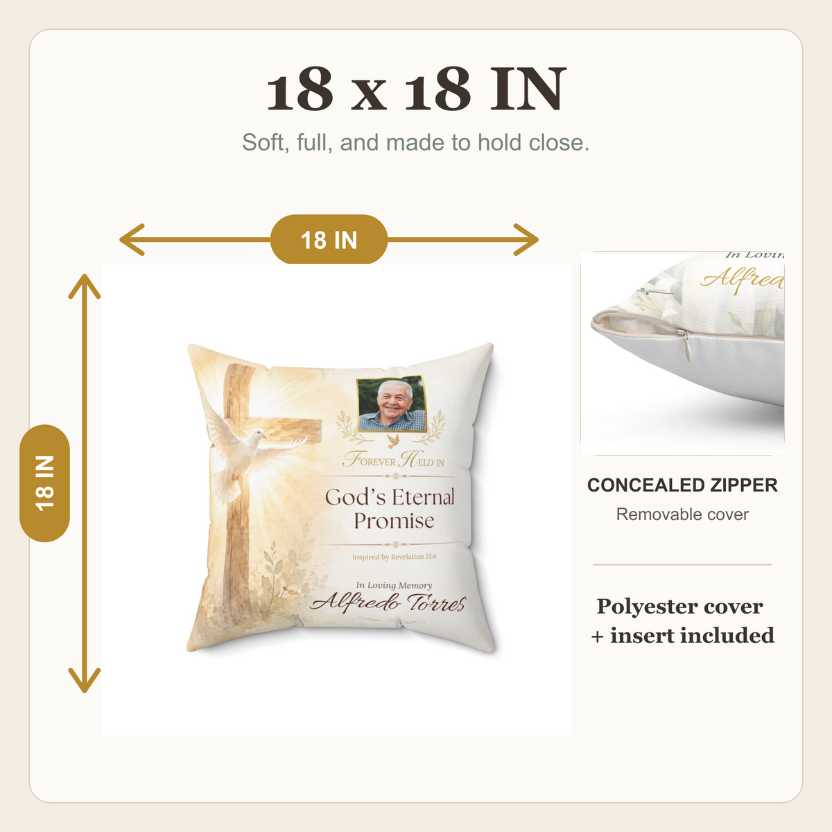 Eternal Promise Personalized Photo Memorial Pillow