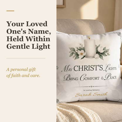 Christ's Light Personalized Christian Sympathy Pillow
