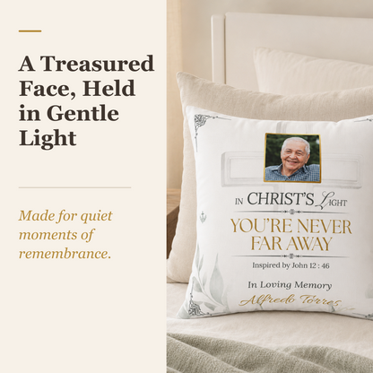 Christ's Light Custom Photo Christian Memorial Pillow