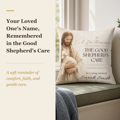Good Shepherd's Peace Personalized Memorial Pillow