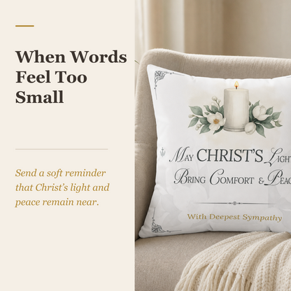 Christ's Light Ready-to-Send Christian Sympathy Pillow