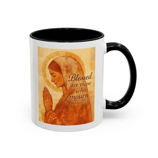 Memorial Accent Coffee Mug - Blessed Are Those Who Mourn - Matthew 5:4