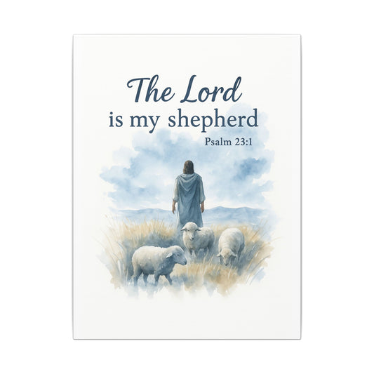Inspirational Memorial Art Canvas, Bible Verse The Lord is my Shepherd Keepsake, Eternal Memory Wall Decor