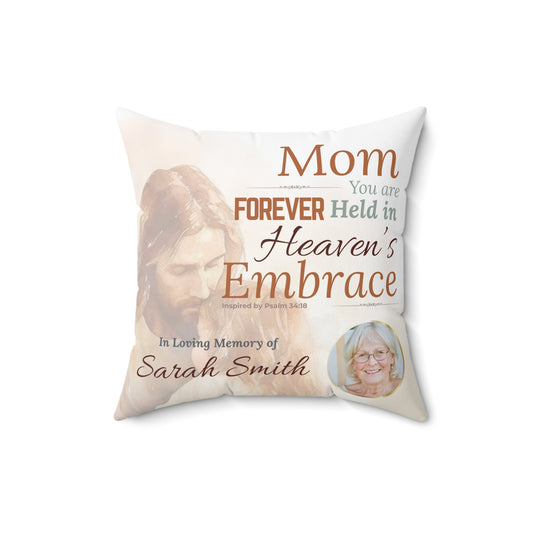 In Loving Memory Pillow – Heaven’s Embrace Design | Personalized Christian Memorial & Sympathy Gift