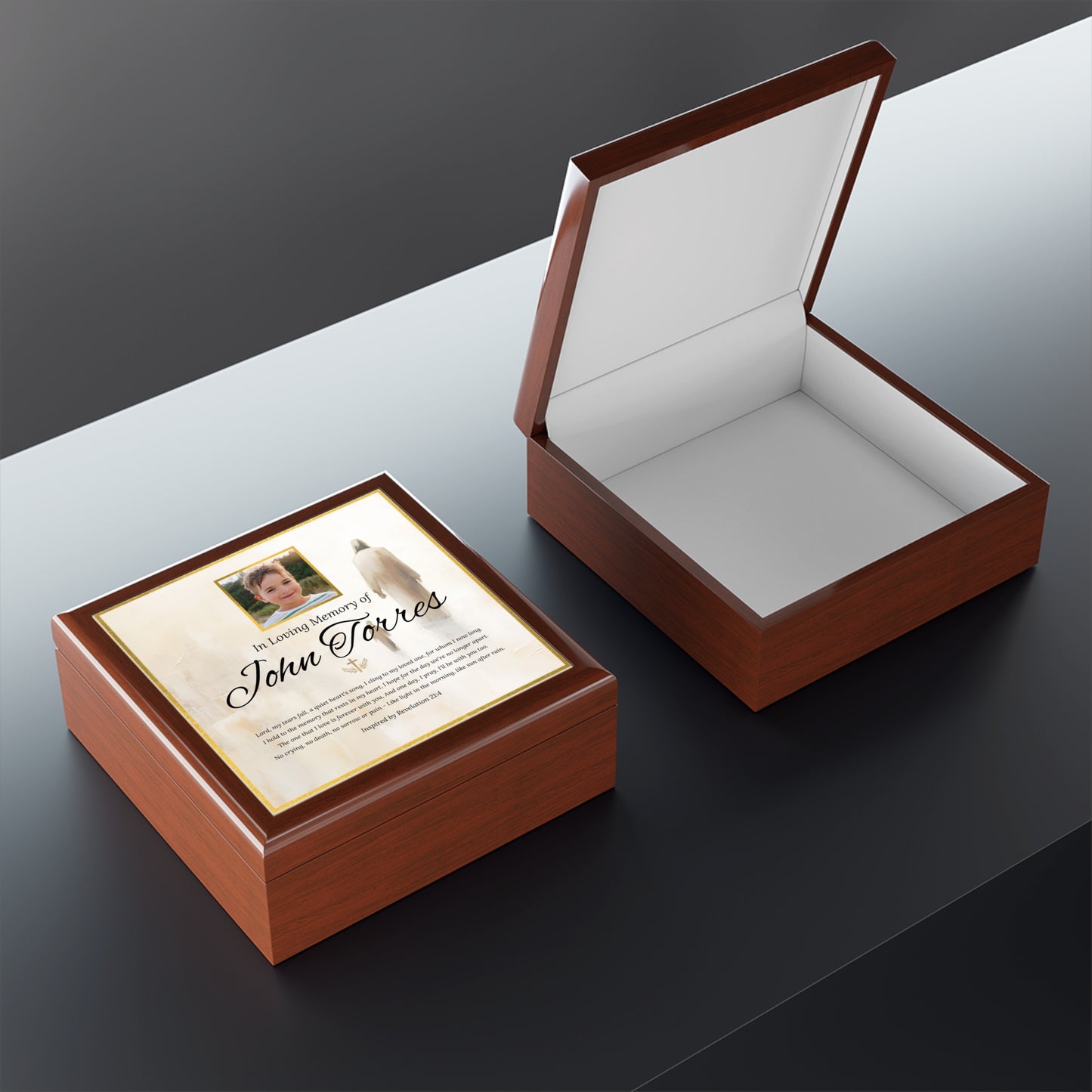 Walking with Christ Memorial Keepsake Box | Personalized Christian Sympathy Gift for Loss of Child