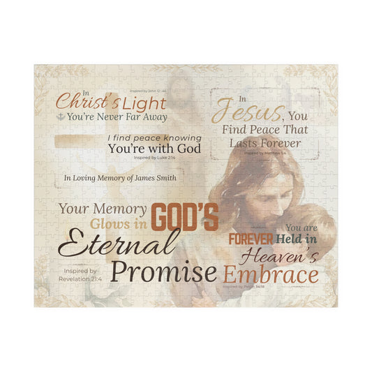 Personalized Sacred Embrace Memorial Puzzle for Him – Eternal Memory Keepsake