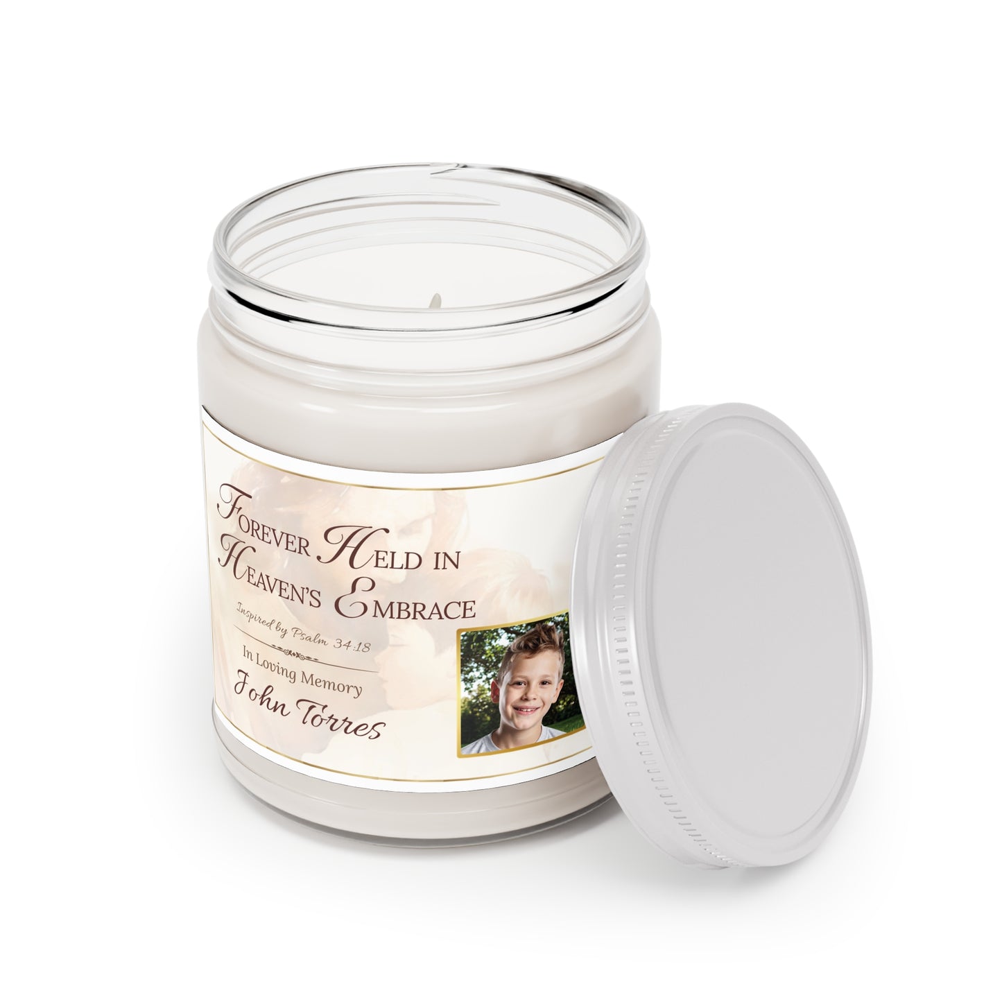 Heaven's Embrace Custom Photo Loss of Son Candle