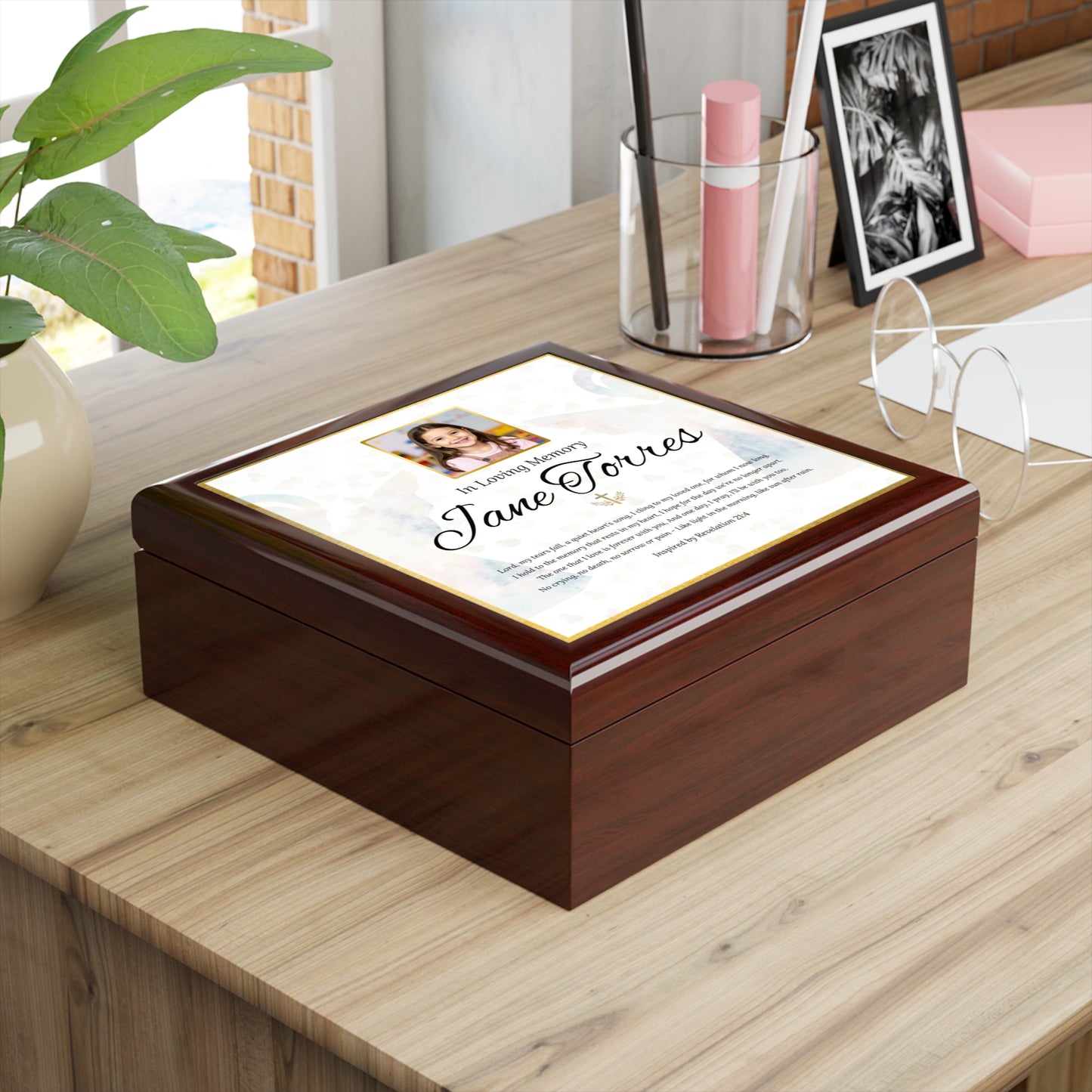 Angel Wings Memorial Keepsake Box | Personalized Christian Sympathy Gift for Loss of Child