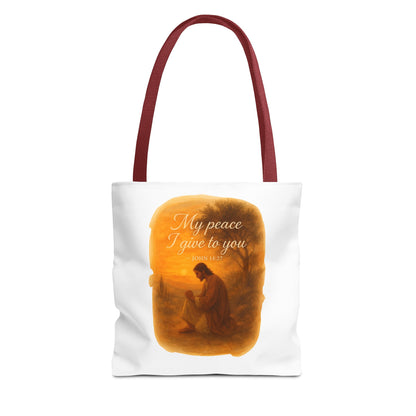 Inspirational Tote Bag - My Peace I Give to You - John 14:27 Memorial Gift