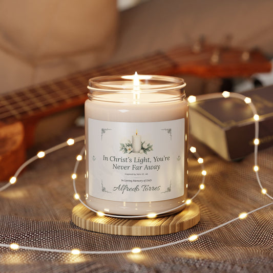 Christ’s Light Memorial Candle | Personalized Christian Sympathy Gift for Loss of Father