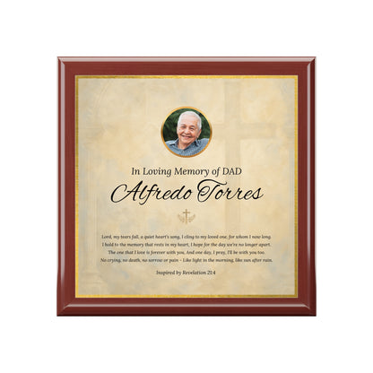 Golden Grace Memorial Keepsake Box | Personalized Christian Gift for Loss of Father