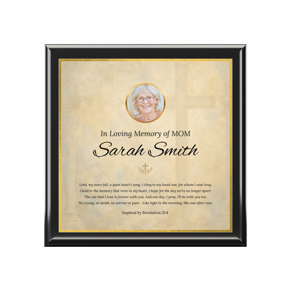 Golden Grace Memorial Keepsake Box | Personalized Christian Gift for Loss of Mother
