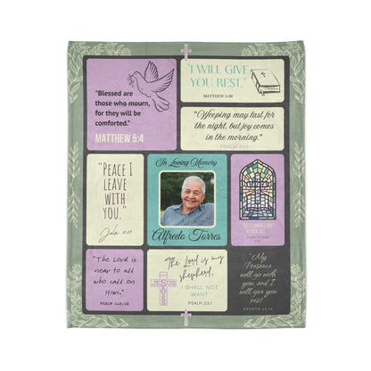 Christian Memorial Blanket - Personalized In Loving Memory of Dad Scripture Design
