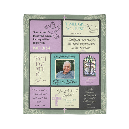 Christian Memorial Blanket - Personalized In Loving Memory of Dad Scripture Design