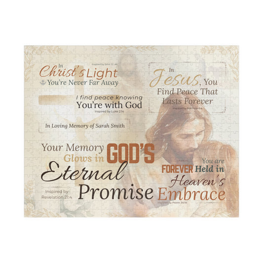 Personalized Sacred Embrace Memorial Puzzle for Her – Eternal Memory Keepsake