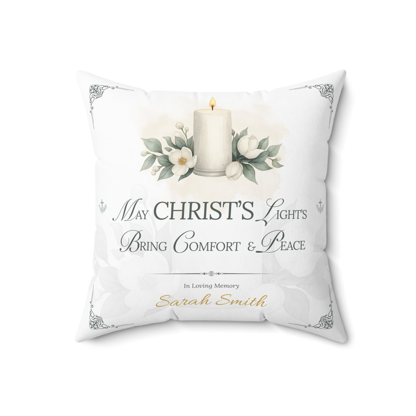 Christ's Light Personalized Christian Sympathy Pillow