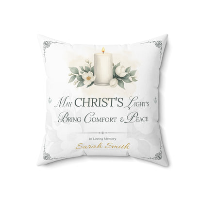 Christ's Light Personalized Christian Sympathy Pillow