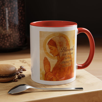 Memorial Accent Coffee Mug - Blessed Are Those Who Mourn - Matthew 5:4