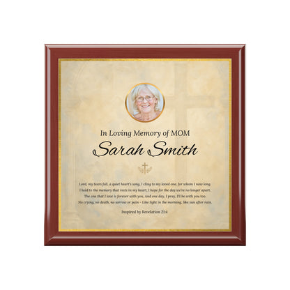 Golden Grace Memorial Keepsake Box | Personalized Christian Gift for Loss of Mother