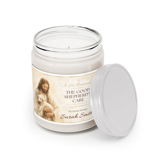 Good Shepherd's Peace Personalized Memorial Candle