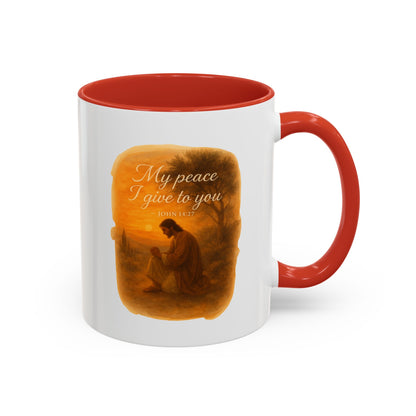 Memorial Accent Coffee Mug - My Peace I Give to You - John 14:27