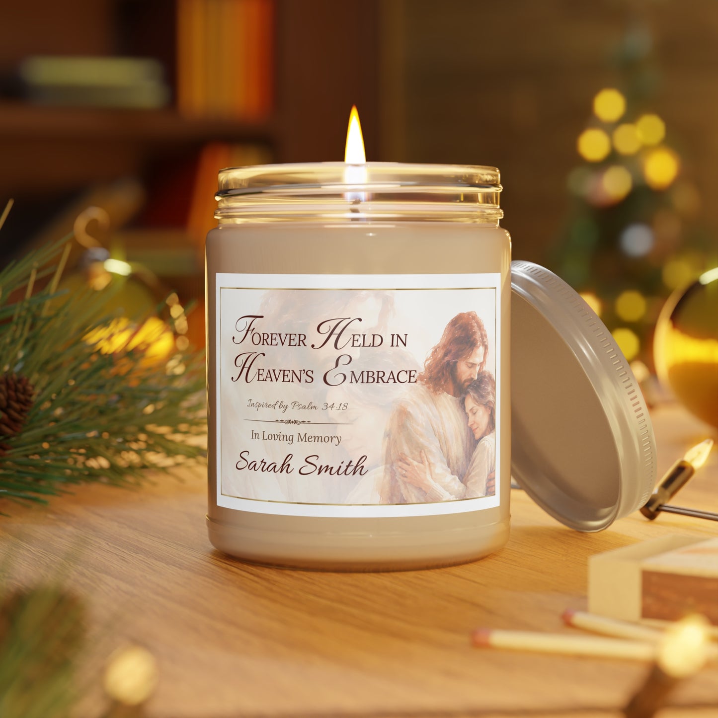 Heaven's Embrace Scripture Memorial Candle - Loss of Wife