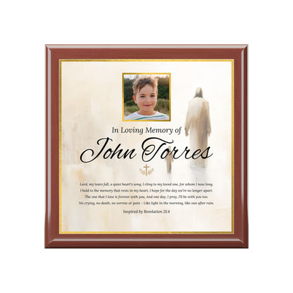 Walking with Christ Memorial Keepsake Box | Personalized Christian Sympathy Gift for Loss of Child