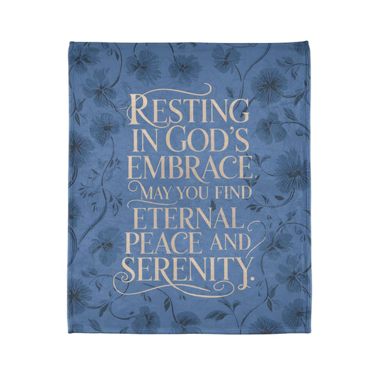 Christian Memorial Blanket - Eternal Peace and Serenity Design