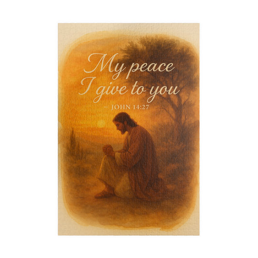 Watercolor Jesus Puzzle - Serenity Over Gethsemane Bible Verse Memorial Gift