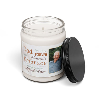 Heaven's Embrace Memorial Candle | Personalized Christian Sympathy Gift for Loss of Father