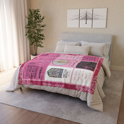 Christ’s Light Memorial Blanket – Rose Scripture Design | Personalized Christian Sympathy Gift for Loss of Mother