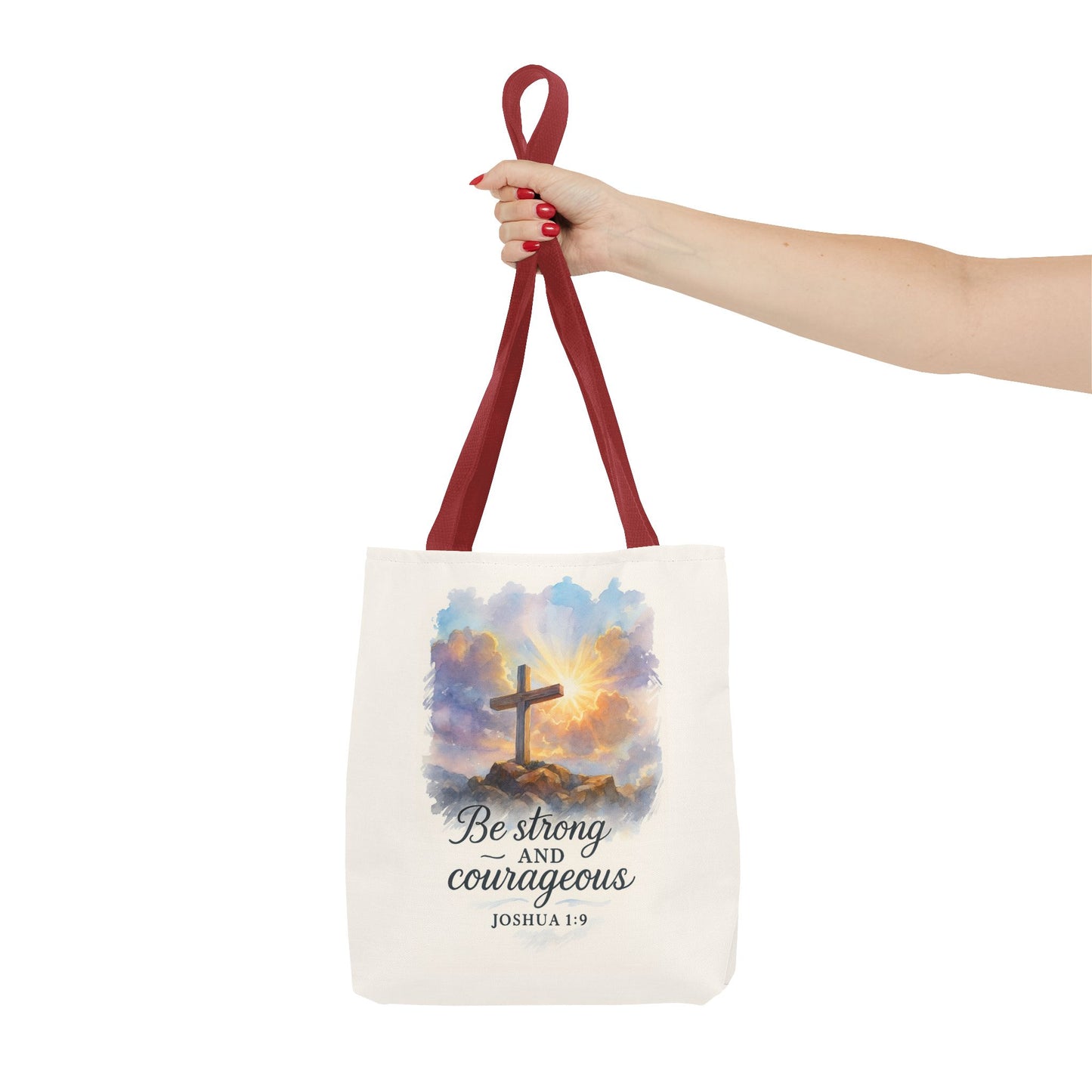 Inspirational Tote Bag - Be Strong and Courageous - Joshua 1:9 Memorial Gift