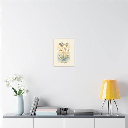 Inspirational Memorial Art Canvas, Bible Verse We have this Hope as an Anchor Keepsake, Eternal Memory Wall Decor