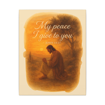 Inspirational Memorial Art Canvas, Bible Verse My Peace I Give to You Keepsake, Eternal Memory Wall Decor