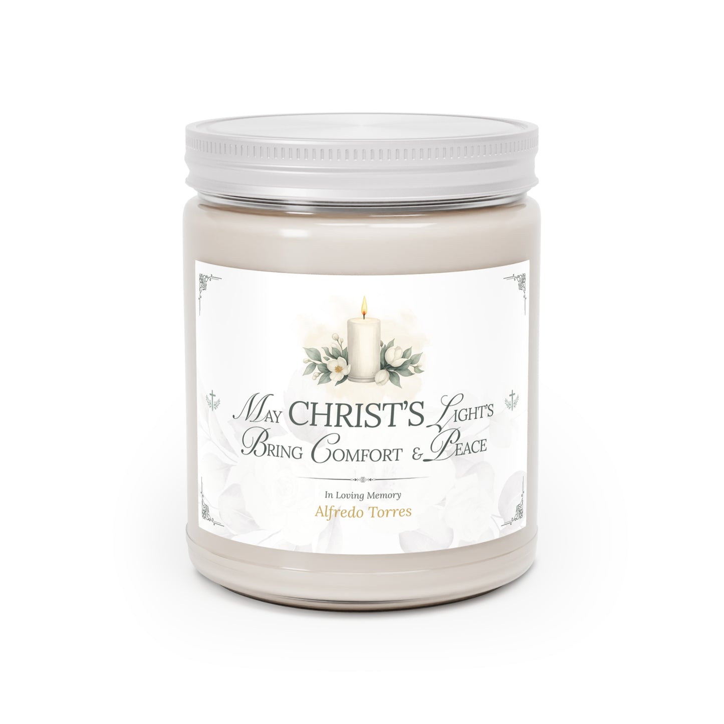 Christ's Light Personalized Sympathy Candle