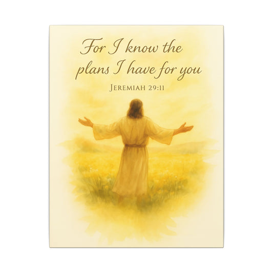 Inspirational Memorial Art Canvas, Bible Verse For I Know the Plans I have for You Keepsake, Eternal Memory Wall Decor