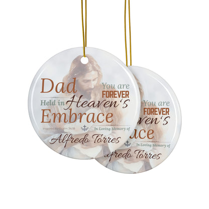 Heaven’s Embrace Memorial Ornament | Personalized Christian Sympathy Gift for Loss of Father