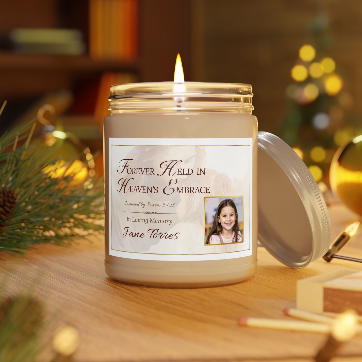 Heaven's Embrace Custom Photo Loss of Daughter Candle