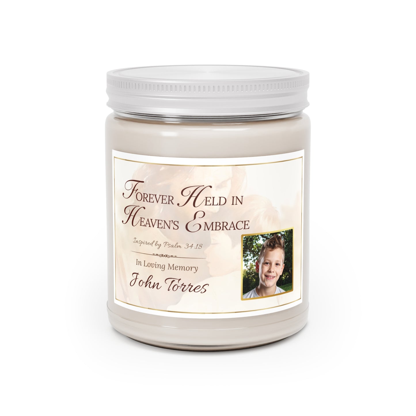 Heaven's Embrace Custom Photo Loss of Son Candle